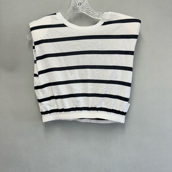 Calvin Klein Jeans Women's Striped Elastic-Waist Shoulder-Pad Top Size XS NWT - Picture 3 of 15